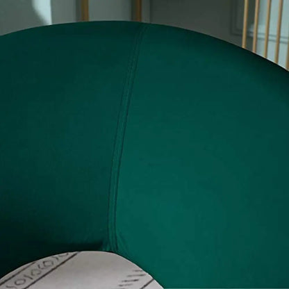 Chaise d'appoint en velours vert avec dossier incurvé et base dorée Siège rembourré confortable Cadre en métal robuste 25P x 28L x 31,5H