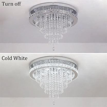 Modern K9 Luxury Crystal Ceiling Lamp Smart Led Living Dining Room Pendant Light Chandelier Remote Control Hanging Decor Luminai