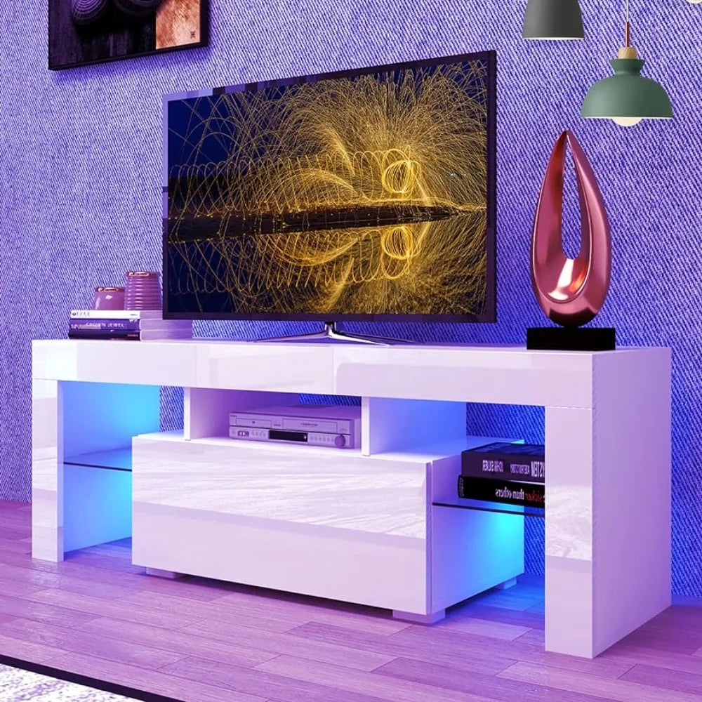 Table basse Meuble TV Armoires de cuisine blanches pour ensembles de salon Meubles Support TV LED pour TV 55 pouces Étagères murales de chambre