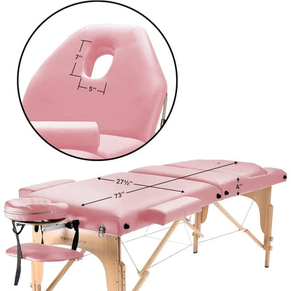 Table de massage Lit de massage Lit SPA Table de massage réglable en hauteur Lit de salon portable large Sac à dos éponge de luxe Table Reiki