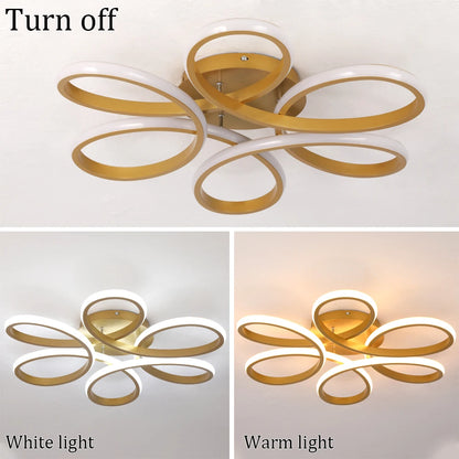 Modern Acrylic Pendant Light Gold Flower Led Ceiling Lamp Living Dining Room Nordic Chandelier Aisle Decor Balcony Hang Fixture