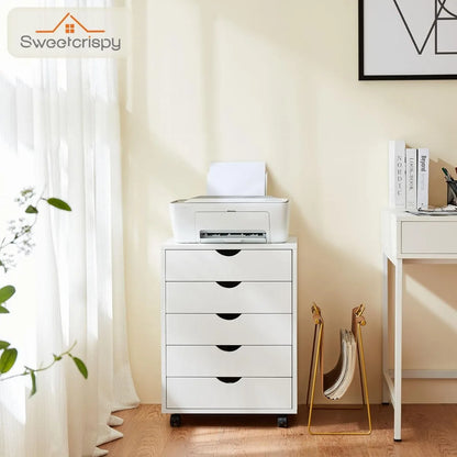 7 Chest of Drawers - Dresser Storage Cabinet Wooden Dresser, White Drawer Wooden Tissue Furniture for Office, Home