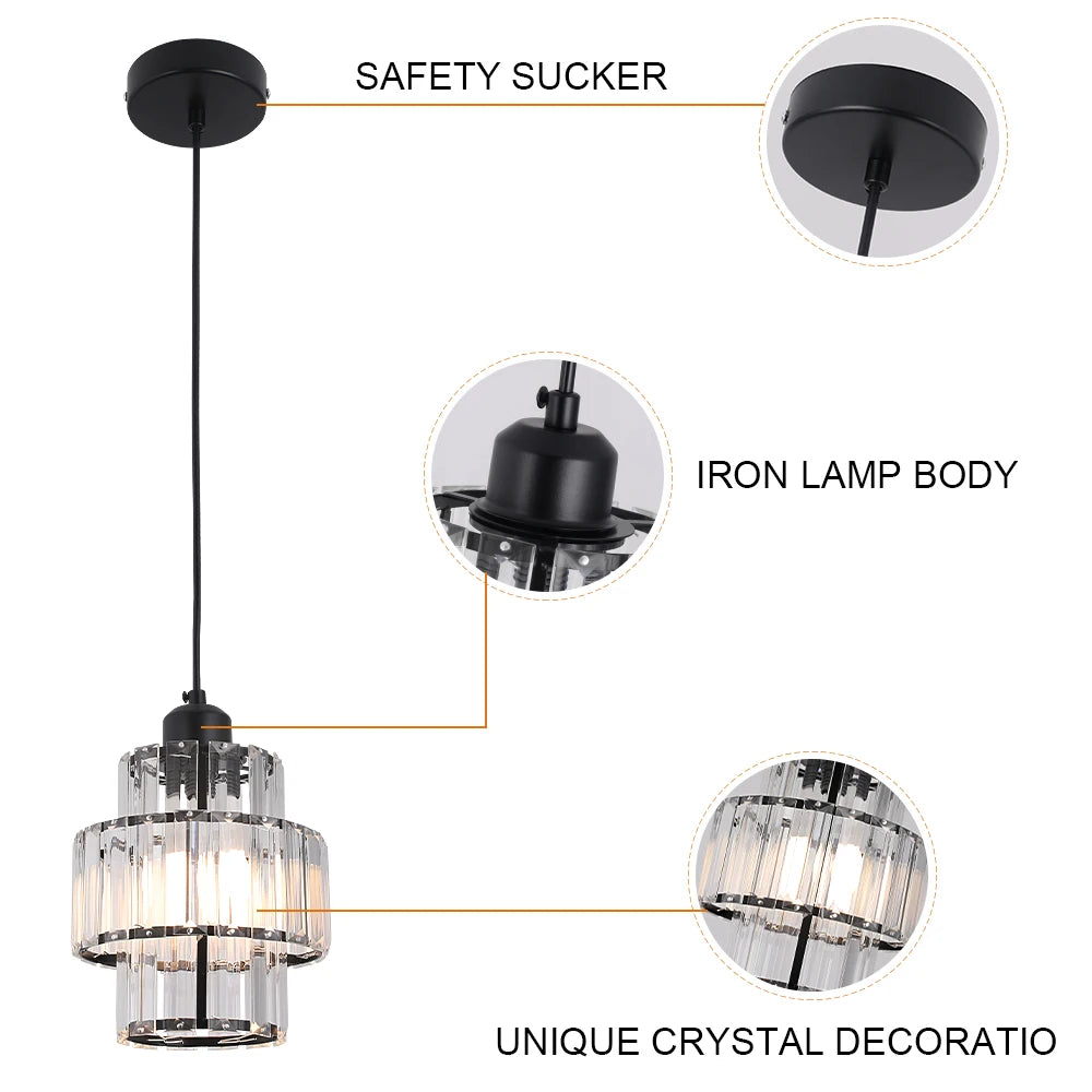 Modern K9 Crystal Pendant Light Led Ceiling Lamp Living Dining Room Nordic Chandelier Aisle Kitchen Island Decor Balcony Fixture