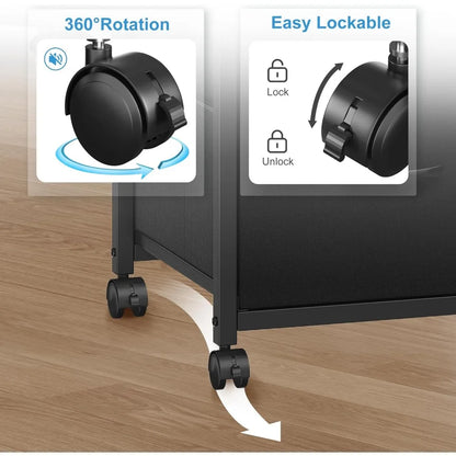 3 drawer fabric filing cabinet, suitable for rolling horizontal and printer stand filing cabinets in home offices