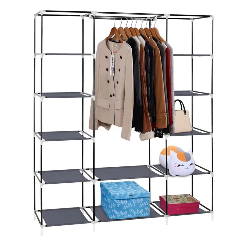 Armoire pliable pour location de chambre à coucher, placard à vêtements à double tige, organisateur de rangement de vêtements, armoires, salon, meubles de maison