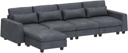 Modern Upholstered Sectional Sofa Couch Set,Modular L Shaped Living Room Sofa Set,Convertible Sofa Couch with Reversible Chaise