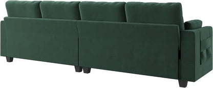 Reversible Sectional Sofa L-Shape Sofa Convertible Couch 4-Seater Sofas Sectional， Sofa Set Living Room Furniture