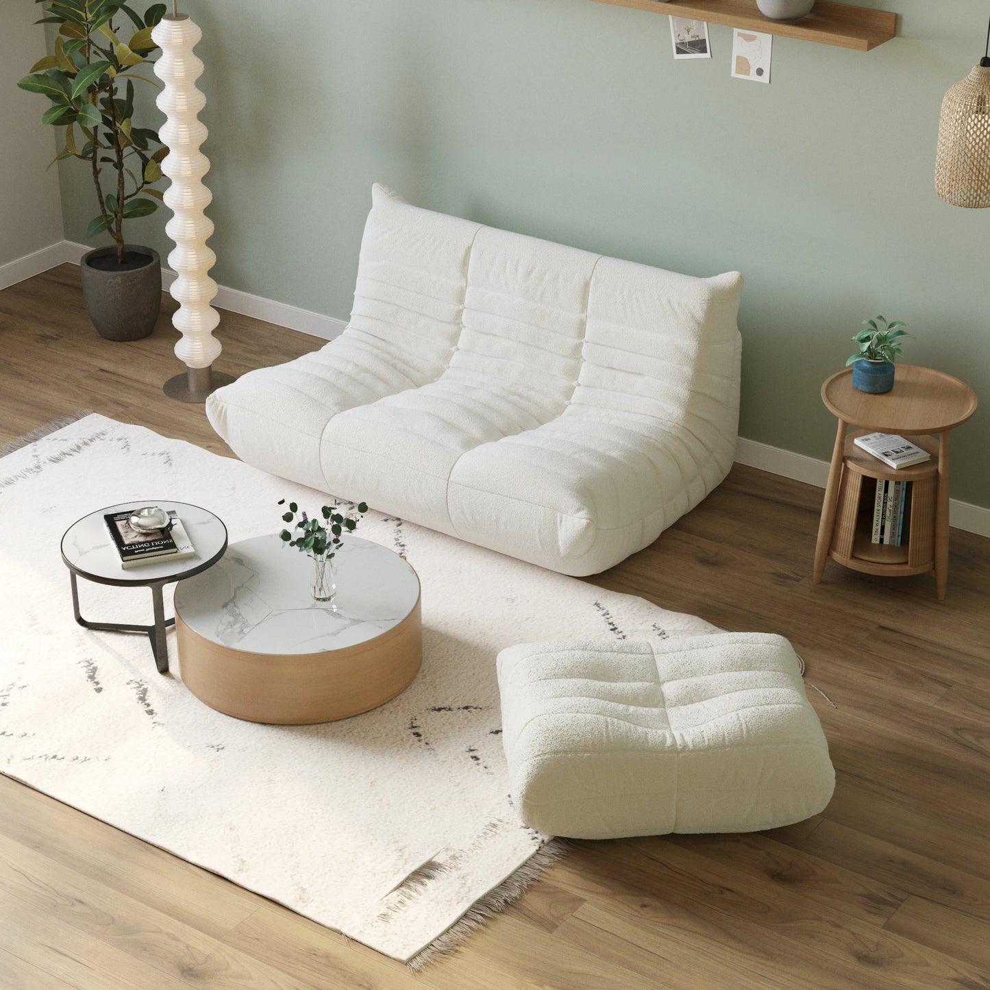 Moderno conjunto de sofá tipo puf para sala de estar, dormitorio, sofá de ocio, tatami, cómodo sofá perezoso de terciopelo de peluche, sofás de suelo suave, sillas