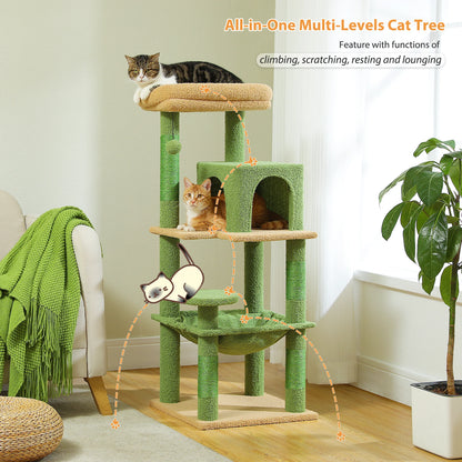 Árbol para gatos de varios niveles con hamaca, condominio para gatos, torre para gatos para interiores, rascador para gatos, poste rascador para gatos, casa para gatitos, cama, juguetes para gatos