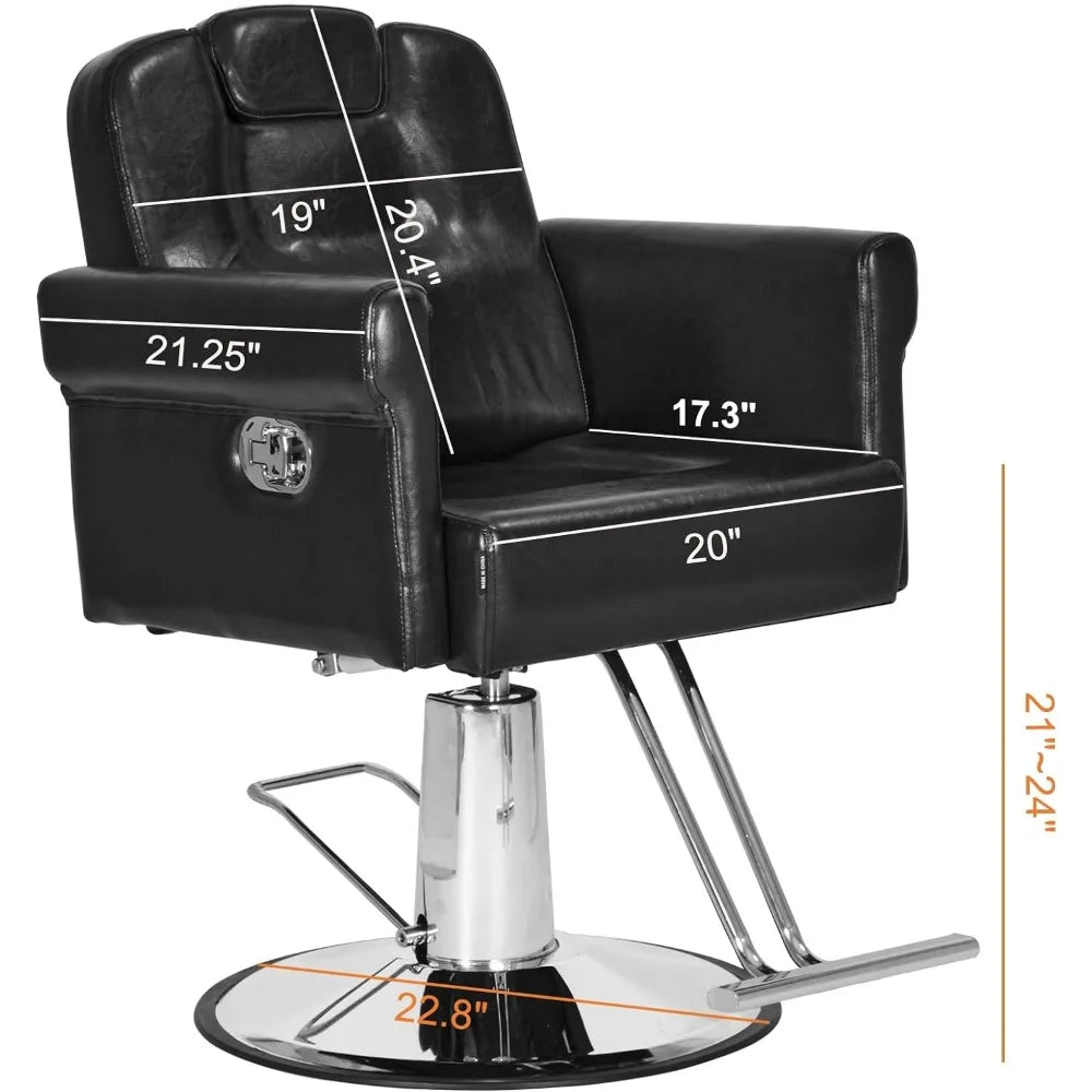 Barber Chair Recliner Salon Chair Hair Spa Chair with Hydraulic Pump,Adjustable Height 360Degrees Swivel Hair Salon Equipment