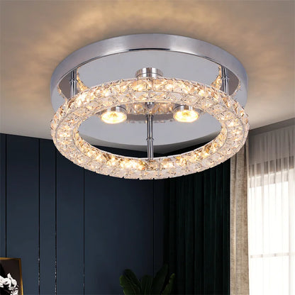 Plafonnier de chambre simple en cristal à LED, éclairage adapté au vestiaire, au couloir, au porche, lampe suspendue interchangeable