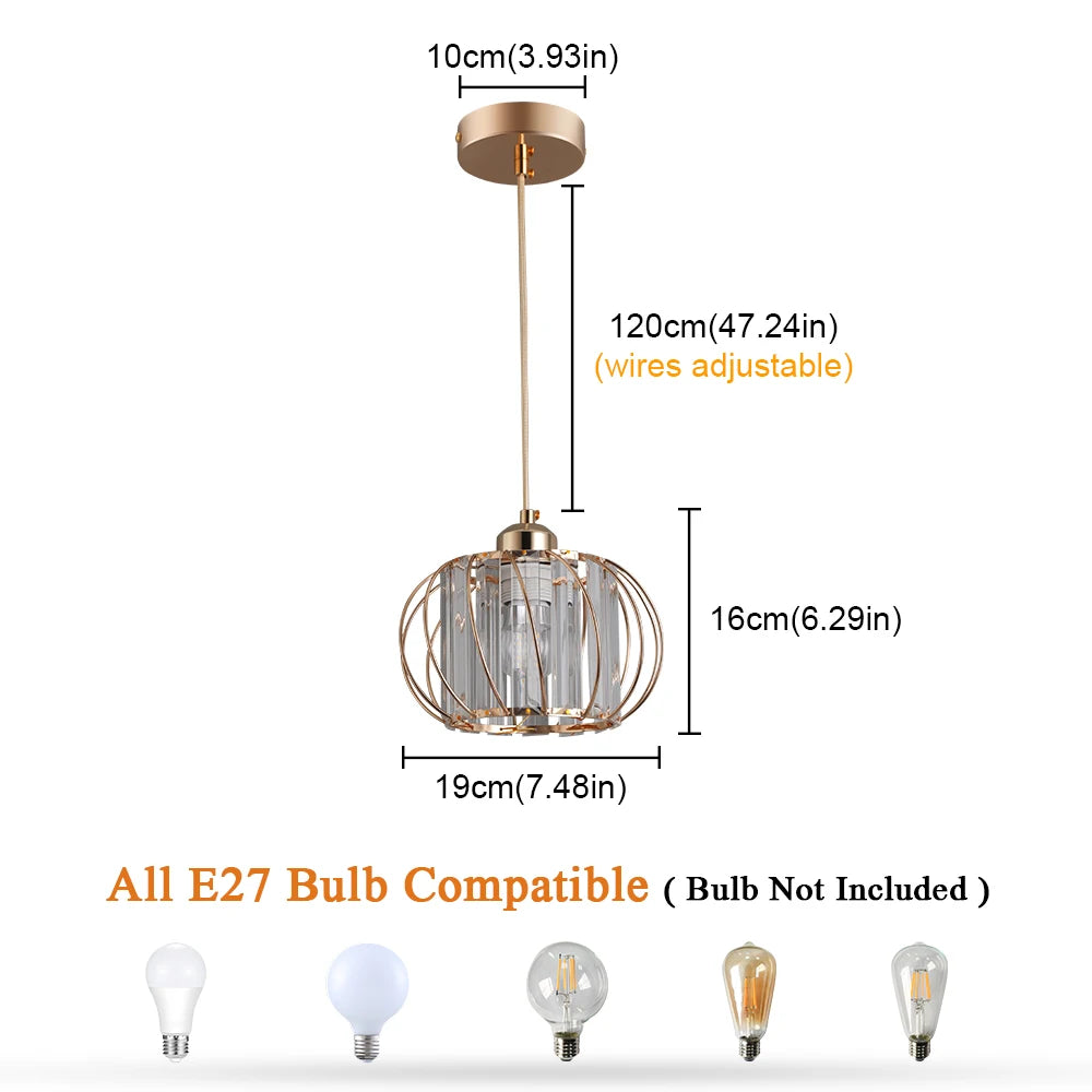 Kitchen Island Pendant Lighting Modern Ceiling Lamp Crystal Chandelier Balcony Corridor Simple Lantern Hanging Fixture For Home