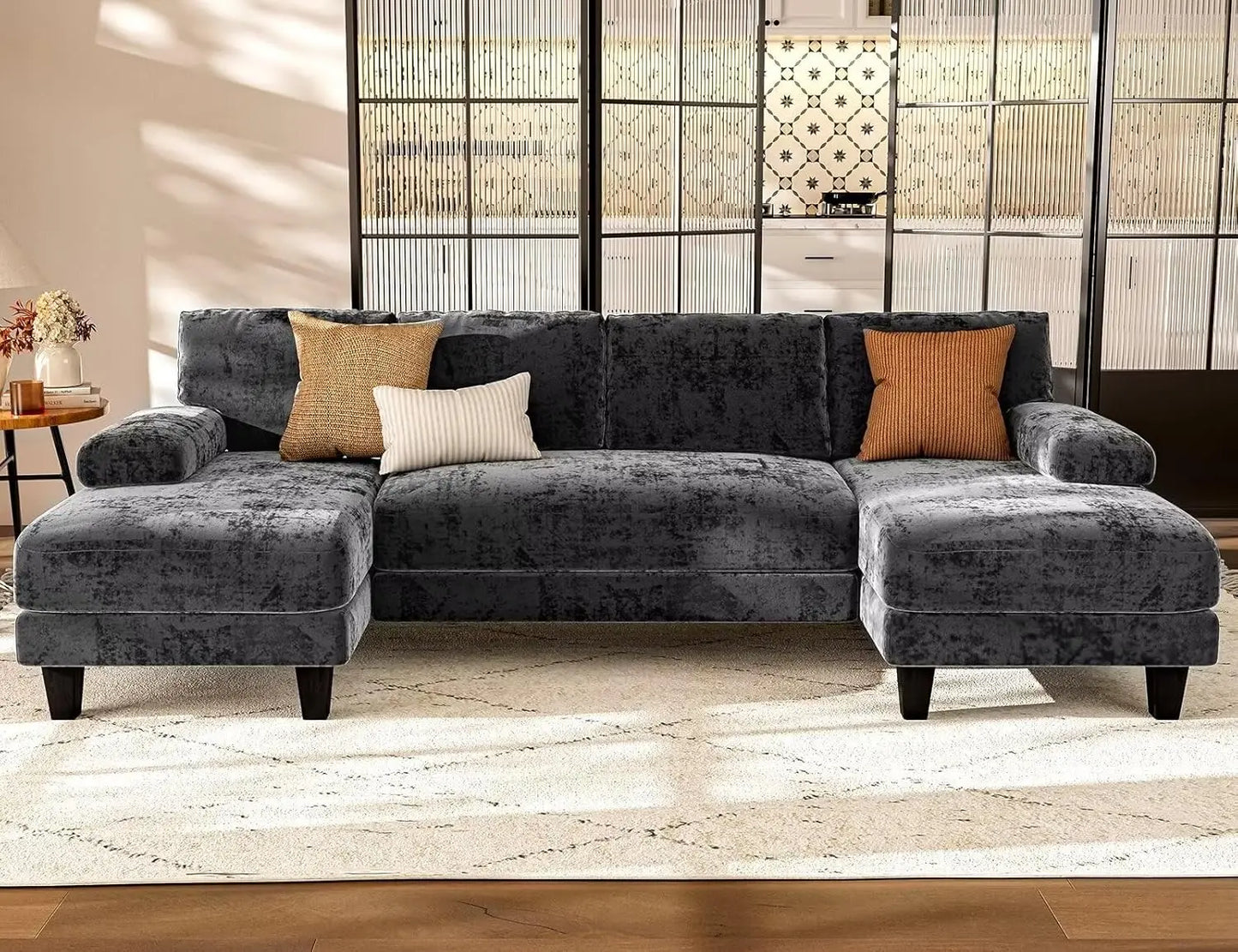 U Shaped Sectional Couches for Living Room, 111 Inch Modular Sofa with Double Chaise, Large Lounge Couch for Apartment