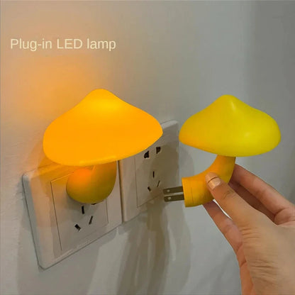 Bedroom Led Night Light Mushroom Wall Automatic Sensor Lamp Warm White Light-control Sensor Bedroom Light Home Decoration