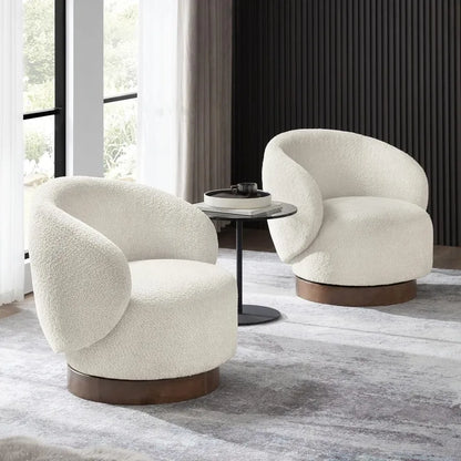 Swivel armchair, armchair upholstered in high performance fabrics for living room bedroom reading waiting room