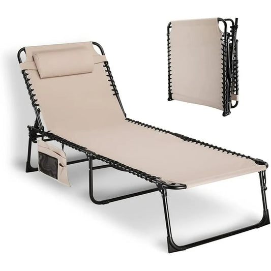 Chaise longue d'extérieur surdimensionnée, chaise longue pliante robuste pour l'extérieur, chaise longue de plage portable à trois volets