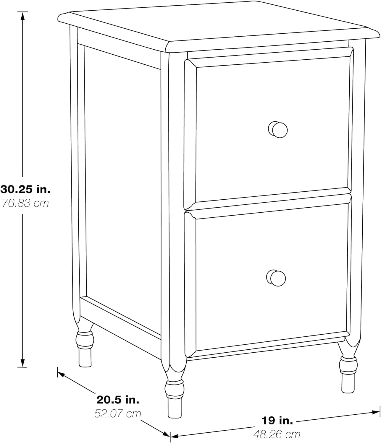 Meubles pour la maison, collection Knob Hill, classeur pour dossiers de format lettre, finition cerisier antique