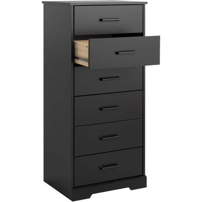 Commode haute blanche Astrid : 16 po P x 20 po L x 52 po H, commode à 6 tiroirs pour chambre à coucher par Prepac - Commode parfaite pour les grands espaces