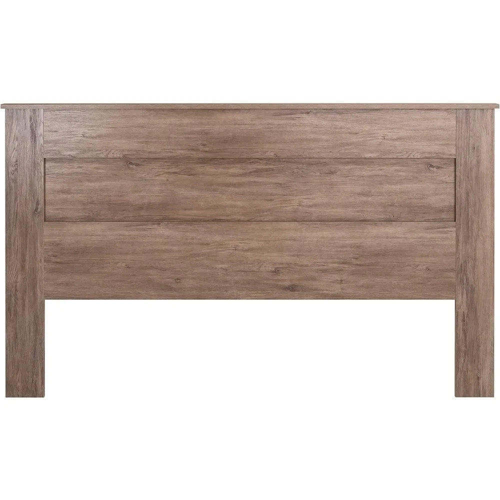 Tête de lit élégante en panneau de bois plat pour lits king size, tête de lit king size en bois simpliste 2,25" P x 81" L x 48" H, gris flotté