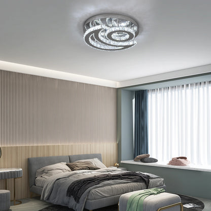 Plafonnier moderne en cristal à LED avec design soleil et lune, luminaire suspendu pour salon, salle à manger, chambre à coucher