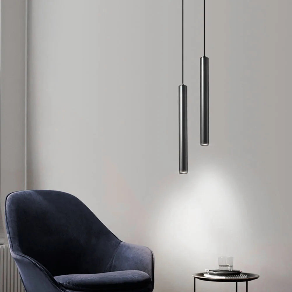 Lampe suspendue à LED nordique moderne à bande de ligne géométrique, luminaires suspendus pour restaurant, salle à manger, chambre à coucher, lampe de chevet