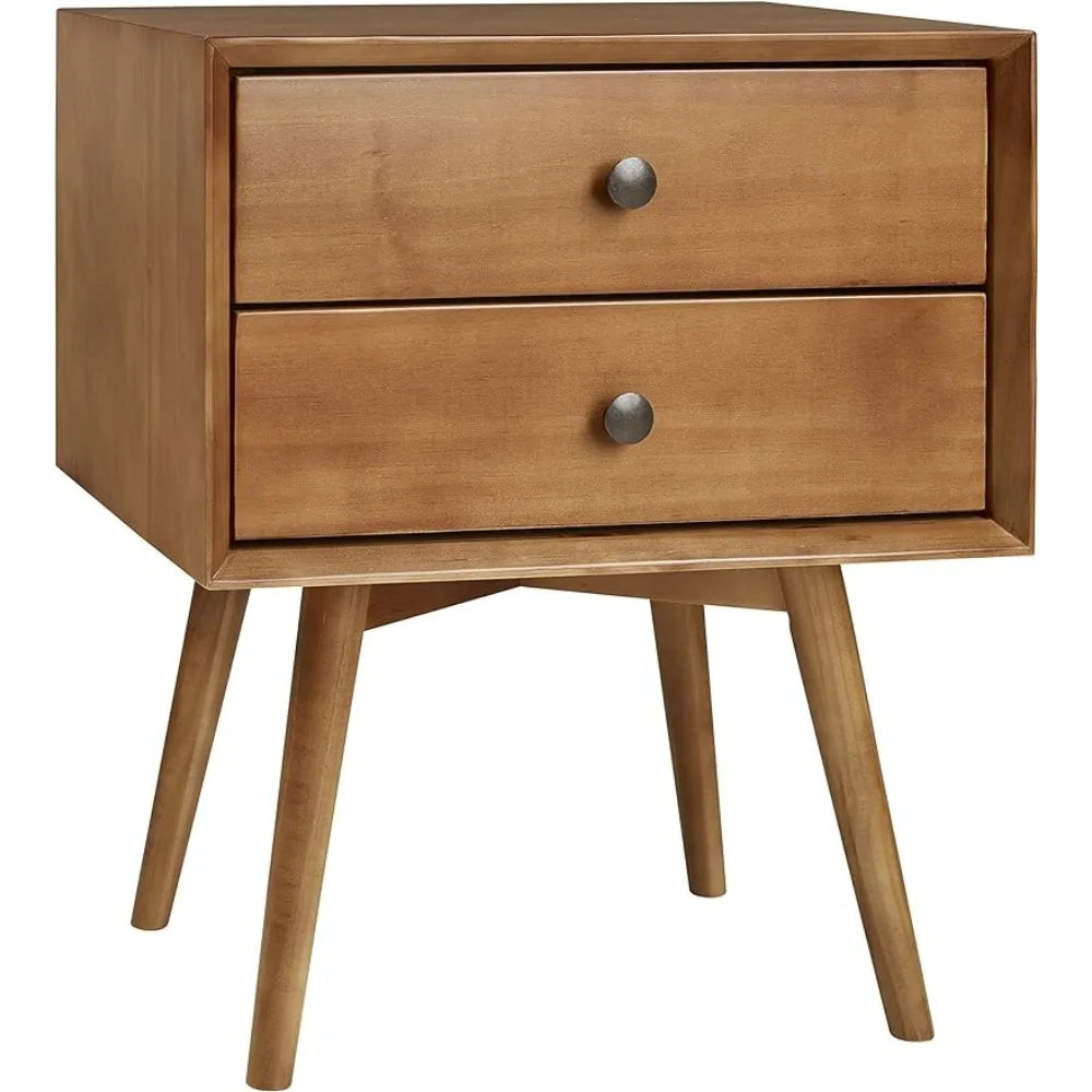 Mesita de noche de madera moderna Century, mesa auxiliar con cajón de almacenamiento para dormitorio, mesita de noche, mesa auxiliar, muebles, mesas color caramelo para el hogar