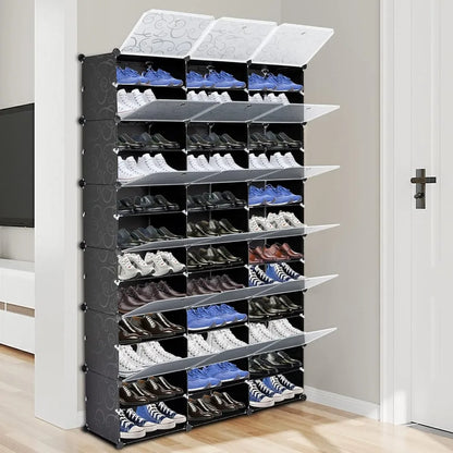 Shoerack BLACK Shoes Organizer Slippers Free Shipping Boots Perfect For Entryway Hallway Closet Living Room Furniture Home