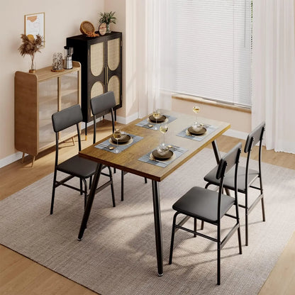 Mesa de comedor de cocina con 4 sillas para espacios pequeños Mesas y sillas de comedor Juego de comedor para apartamento Muebles para dormitorio