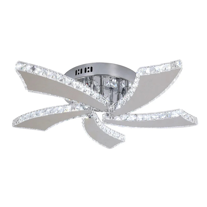 Modern Chandelier Ceiling Fan With Led Lamp Smart Remote Control Crystal Dining Room Fixtures Pendant Hanging Light Porch Lustre