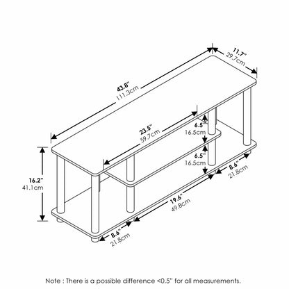 Turn-N-Tube No Tool 3-Tier Entertainment TV Stands Multicolor Living Room Furniture