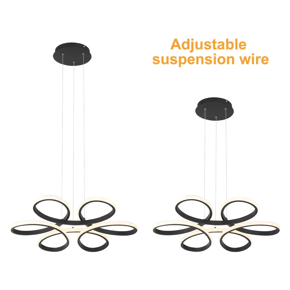 Lampe suspendue en acrylique nordique moderne à LED torsadée, luminaire de plafond, luminaire suspendu pour cuisine, salle à manger, couloir, décoration Lumina