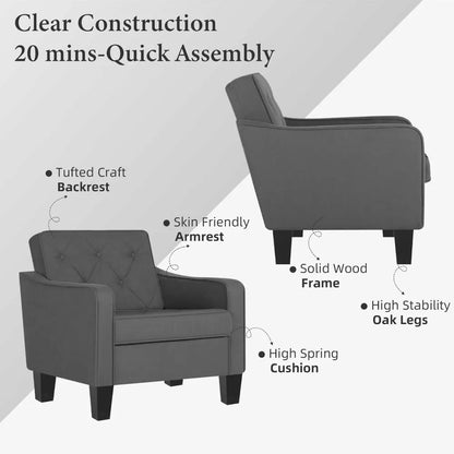 Living room chair accent chair 2-piece set, waiting room armchair, bedroom reading chair, comfortable club chair plush