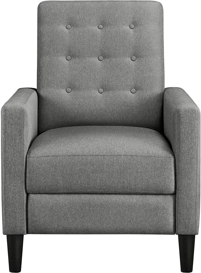 Fauteuil inclinable en tissu Fauteuil inclinable moderne du milieu du siècle Canapé inclinable simple réglable avec coussin de siège plus épais en tissu capitonné