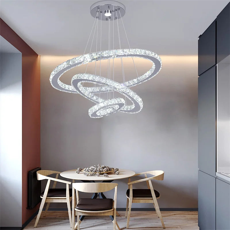 Modern Large Crystal Led Pendant Chandelier Lights Luxury Led Lusters Hanging Lamp for Bedroom Home Lighting Fixtures Home Decor