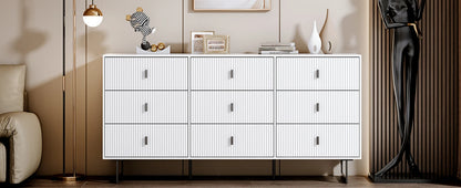 9 Drawer Dresser for Bedroom, Large Double Dresser with Wide Drawers, Modern Chest of Drawers,Storage Organizer Dresser