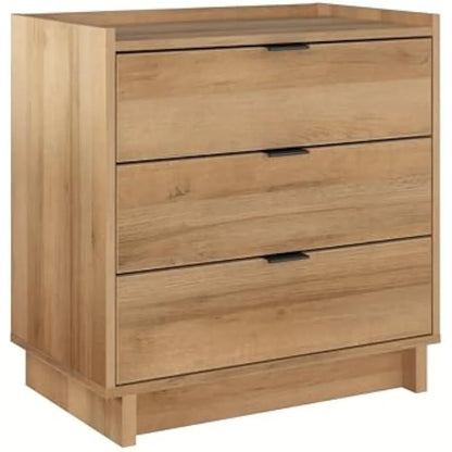 3 Drawer Nightstand, 26.5" W x 26.75" H x 16" D, Oak