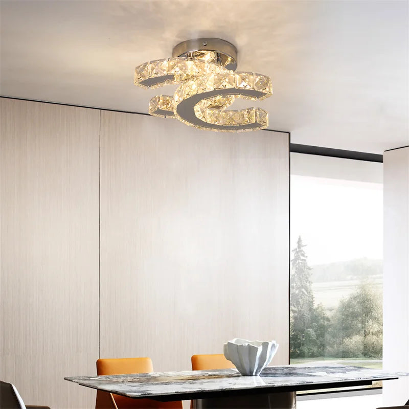 Simple Bedroom Ceiling Lamp Crystal Led Lighting Chandelier Suitable For Cloakroom Aisle Porch Changeable Pendant Lamp Fixture