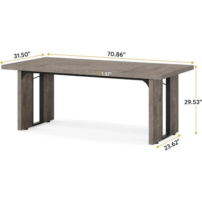 Grande table à manger pour 6 à 8 personnes, table à manger de style rustique, table à manger rectangulaire pour cuisine, salle à manger