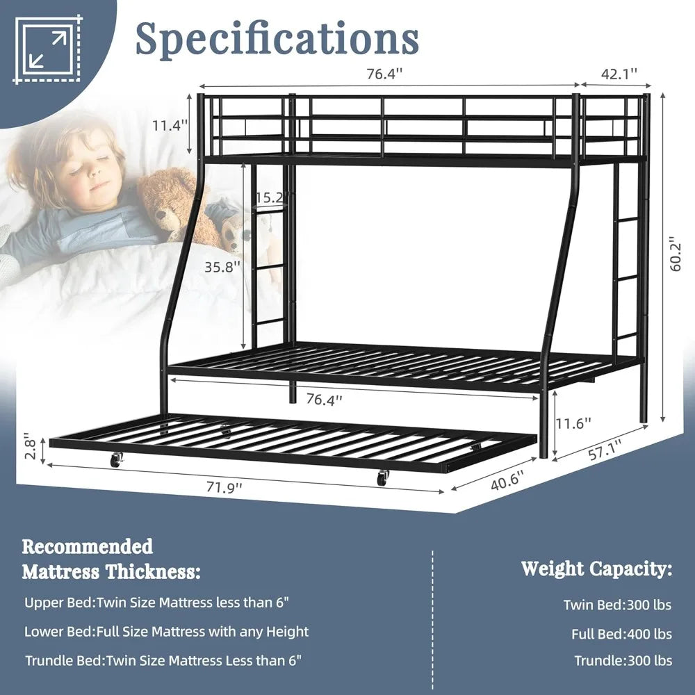 Loft Bed Full Size with Desk and Storage Shelves, Full Bed Frame with 2 Side Ladders for Kids, Teens Adults, Spcace-saving