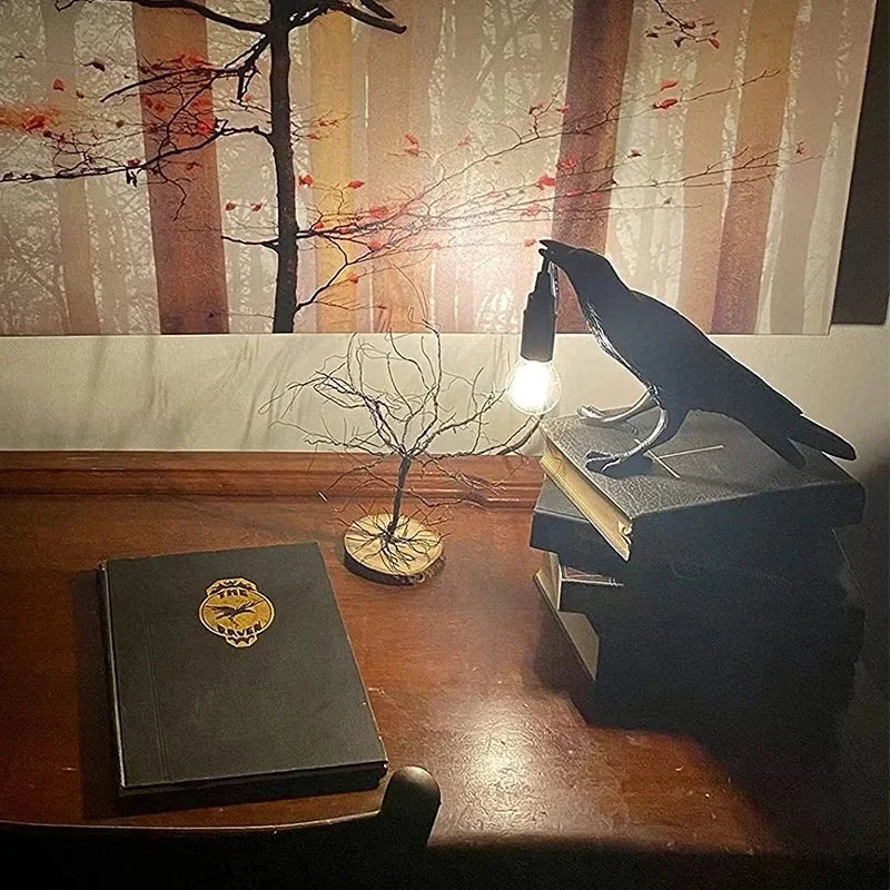 Resin Lucky Bird Crow Wall Lamp Table Lamp Night Light Bedroom Bedside Living Room Wall Lamp Home Decoration