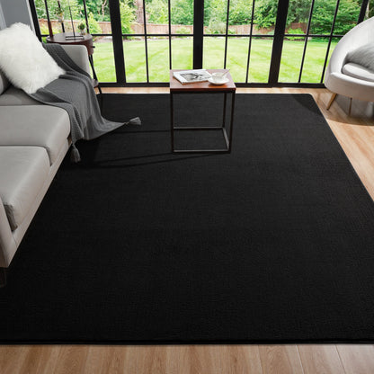 Alfombras negras para sala de estar, alfombras antideslizantes para mesita de noche, alfombra grande y suave para el suelo, alfombra de juego para niños, alfombra rectangular para decoración del hogar