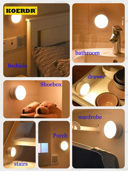 Motion Sensor Light Wireless Lamp USB Rechargeable Lamp Wireless Night Lights Wall Charging for Corridor Bedroom Decoration Home