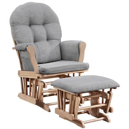 Fauteuil inclinable et repose-pieds Windsor Angel Line, naturel et gris