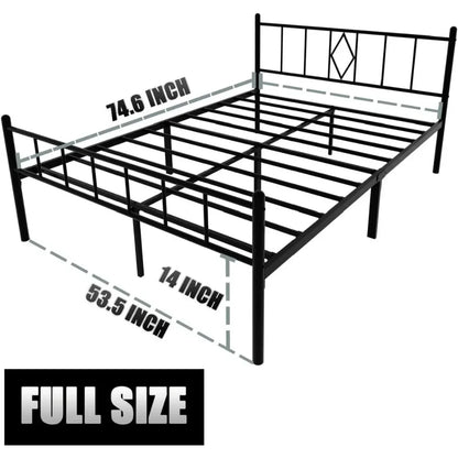 14in High Beds Frame Full Size with Headboard Footboard,Heavy Duty Metal Platform Bed Frame,No Box Spring Needed,Non-Slip,Black