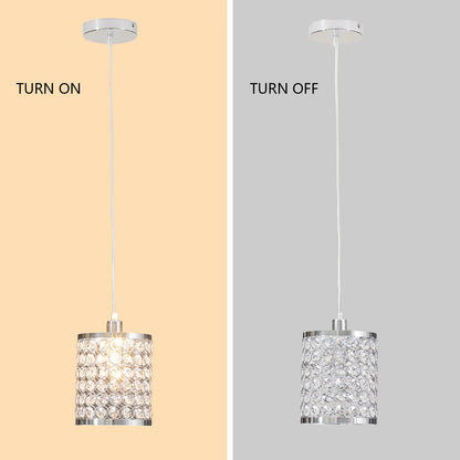 2Pcs Modern Elegant Crystal Pendant Light Clear Island Lamp Fixture Unassembed Chandelier for Living Room Bedroom Restaurant