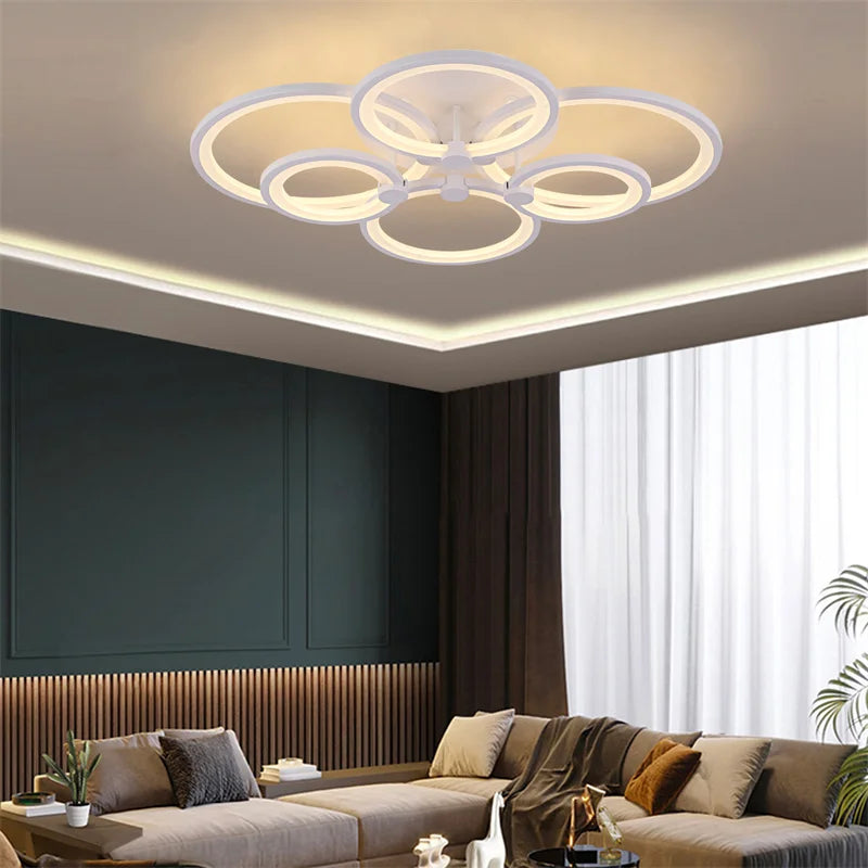 Modern Acrylic Led Chandelier Indoor Bedroom Living Room Dimming Plafond Kitchen Lighting Fixtures Pendant Light Lustres Decor