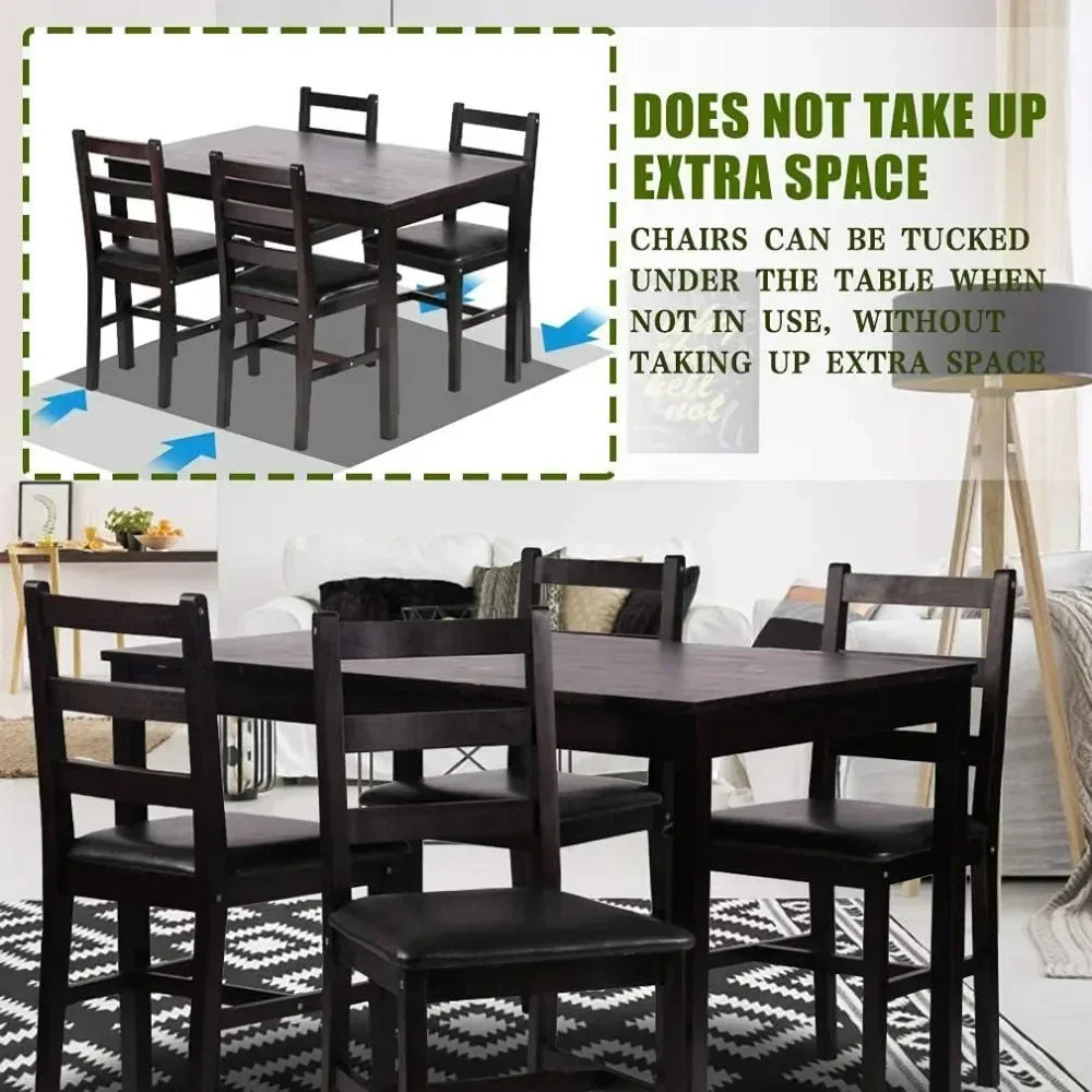 Kitchen Table and Chairs for 4 Dining Room Table Set,Wood Elegant Kitchen Sets for Small Space