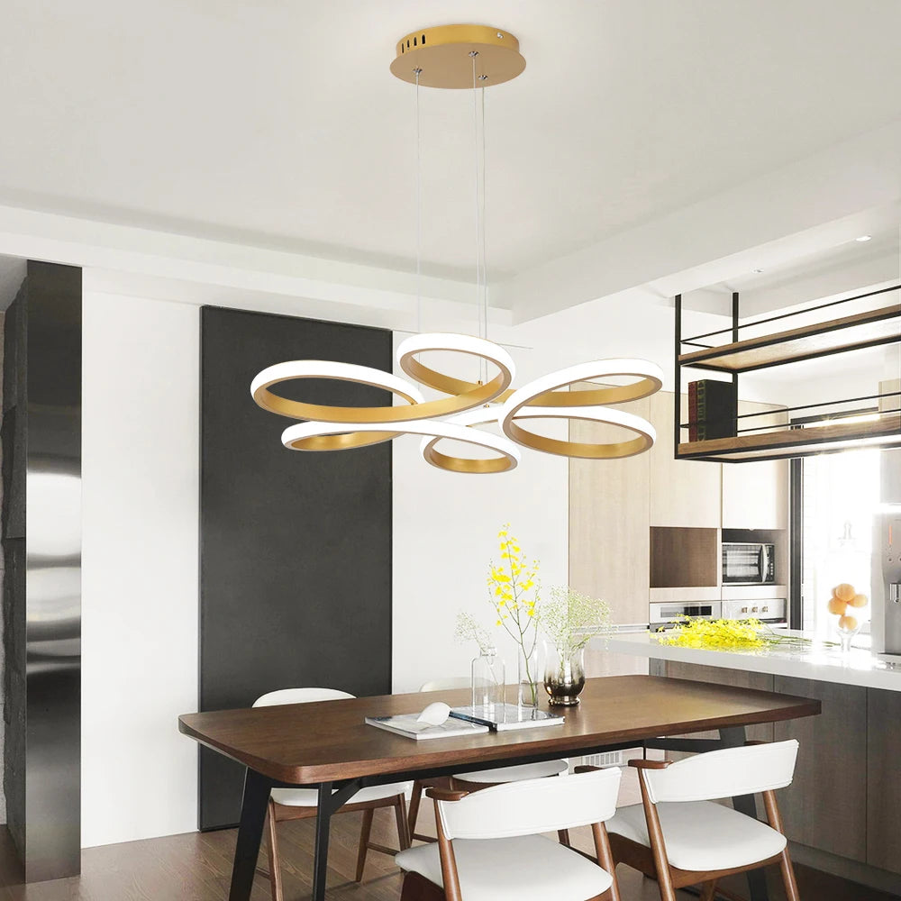 Nordic Acrylic Pendant Light Modern Twisted Led Ceiling Lamp Chandelier Kitchen Dining Room Aisle Decor Hanging Fixture Lumina