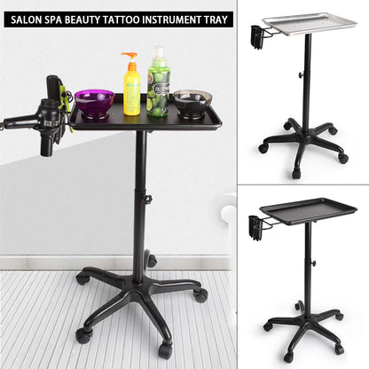 Salon Trolley Storage Cart Beauty Hair Dryer Stylist Tools Barber Equipment Tray Adjustable Height