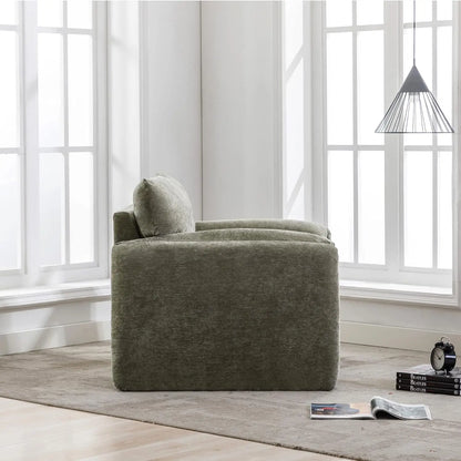 Fauteuil surdimensionné en chenille - Fauteuil d'appoint moderne et canapé simple, 38,6 pouces de large, sièges confortables pour le salon et la chambre à coucher